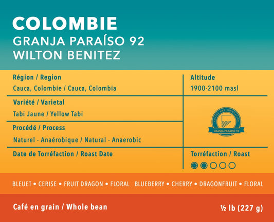 COLOMBIE · Granja Paraiso 92 — Wilton Benítez
